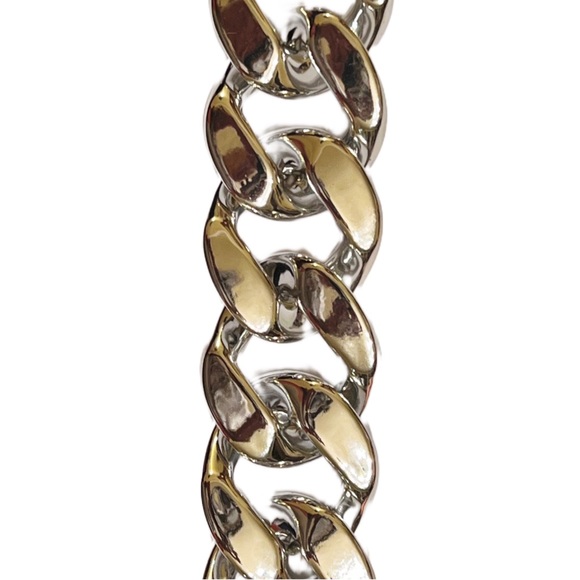 Double sided Antique Sliver 3D Sabertooth Tiger Skull Large Chain Link Bracelet - Picture 12 of 15